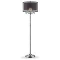 Estallar Contempo Silver Floor Lamp with Black Shade & Crystal Accents, Black & Silver ES3097656